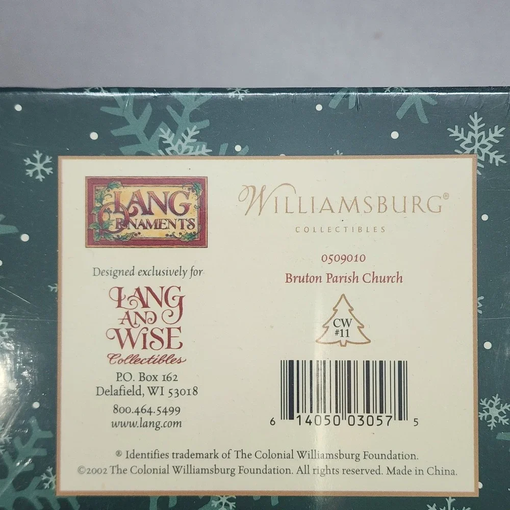 VTG Lang And Wise Colonial Williamsburg Burton‎ Parish Church Sealed in Box